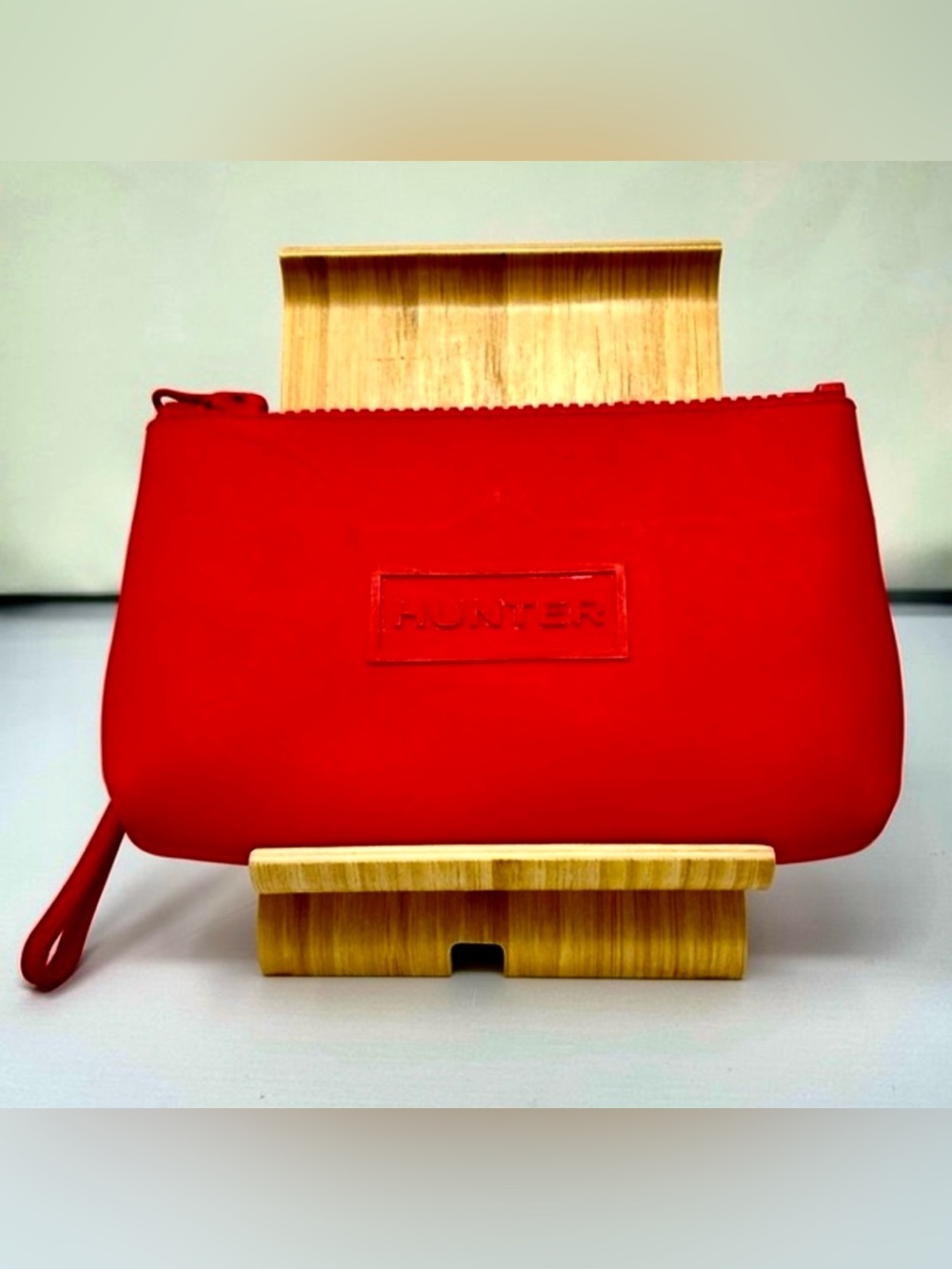 Hunter for Target Ltd Ed Small Red Rubber Bag Wristlet Clutch Cosmetic Pouch